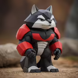 the robot cat figurine stands tall for the camera