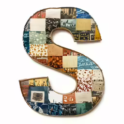 a collage of pictures and numbers made from paper