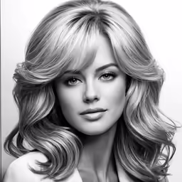 a woman with blond hair and very long curls