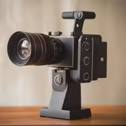 an old fashioned camera on a table