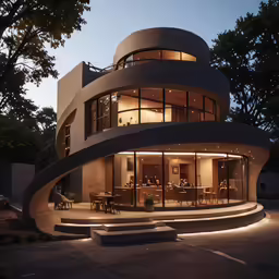 an image of a house at night time