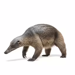 a close up of a very large animal on a white background