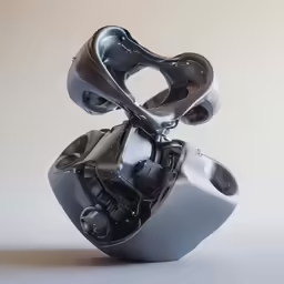 an unusual piece is displayed in the shape of a car