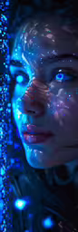 a digital painting of a woman with blue eyes,an artistic painting of a blue eyed woman