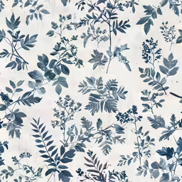 a pattern with plants and leaves