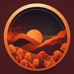 an orange picture with a hill and a forest,an abstract photograph of the desert and hills during the day