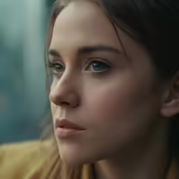 a young woman looking off into the distance