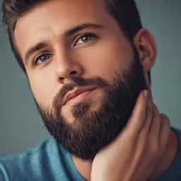 the man with the beard has blue eyes