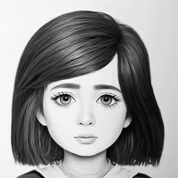 the portrait is of a woman with short hair