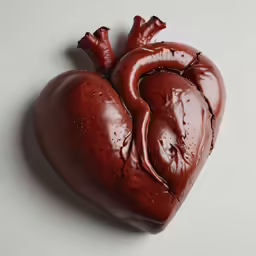 a heart shape with a dark brown substance