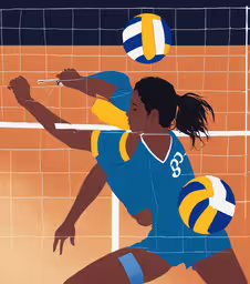 a woman playing volley ball in a tennis court,the image of a woman that is hitting a volleyball