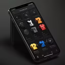 a smartphone display with different styles of objects