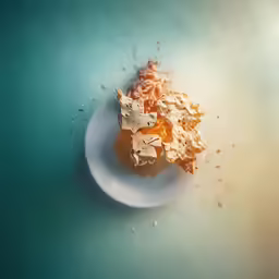 a plate with pasta on it next to the wall