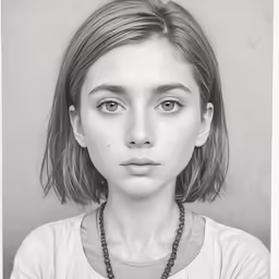 the black and white portrait of a girl looks over her shoulder
