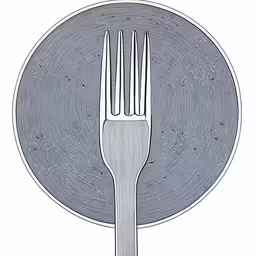 a fork resting on a plate with star patterns