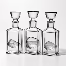 an image of three decanters with salt
