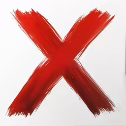 the word x in the middle of red brush strokes