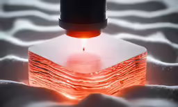 a lighted object sits on snow, casting light
