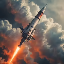 a large space rocket being launched into space