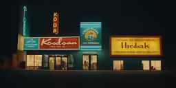 a theater and some light on and a person in the front