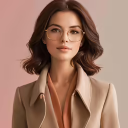 a beautiful young woman wearing glasses