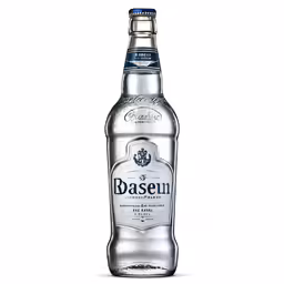 baasen water in a bottle, on white background