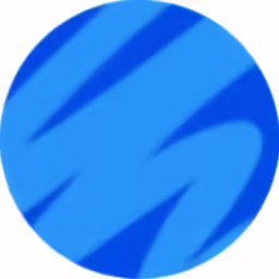 a blue round shaped object with diagonal stripes