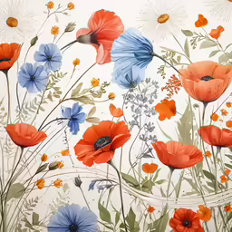 a large floral design on the side of a wall