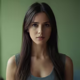 a woman in tank top posing for the camera