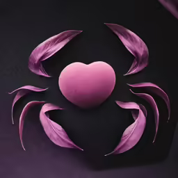 the purple heart is made out of paper and has large, sharp petals