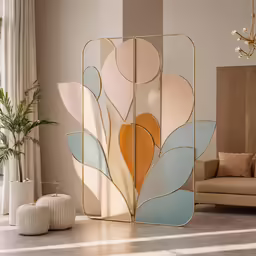 a decorative room divider with a floral design