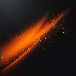 an abstract orange stream on a black surface