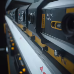 the back side of a machine that is showing the controls