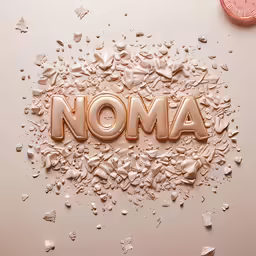 the word noma made from white powder and a penny