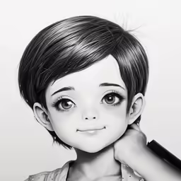 a pencil drawing of a person with her hands on her head