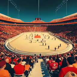 a hockey arena with many fans inside of it