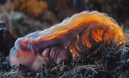 an image of an animal that is curled up