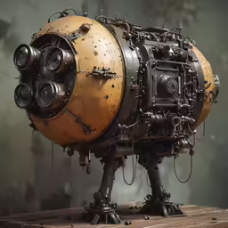 a sculpture made out of various different metal parts