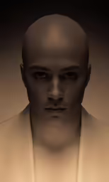 a man with an unshaven bald head