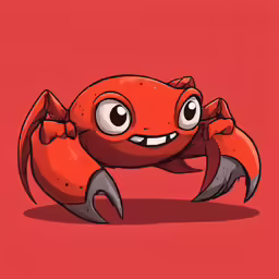 a crab with googly eyes and a bow around its neck