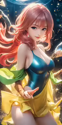 an anime character in a dress and a large knife
