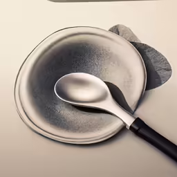 a spoon that is sitting on a plate