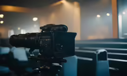 the camera is recording a performance in a theater