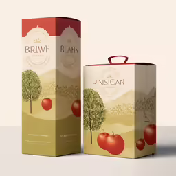 a packaging for an apple product with trees on the side
