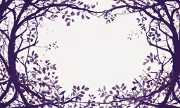 a square frame made up of branches and leaves,leaves around an empty frame on a white background