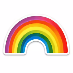 a rainbow sticker with an image of a rainbow