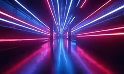 a very long tunnel that has colored lines