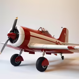 the small airplane has a propeller on its rim