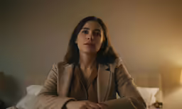 woman in brown suit posing for a photo