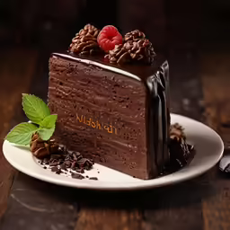 a single piece of cake on a white plate